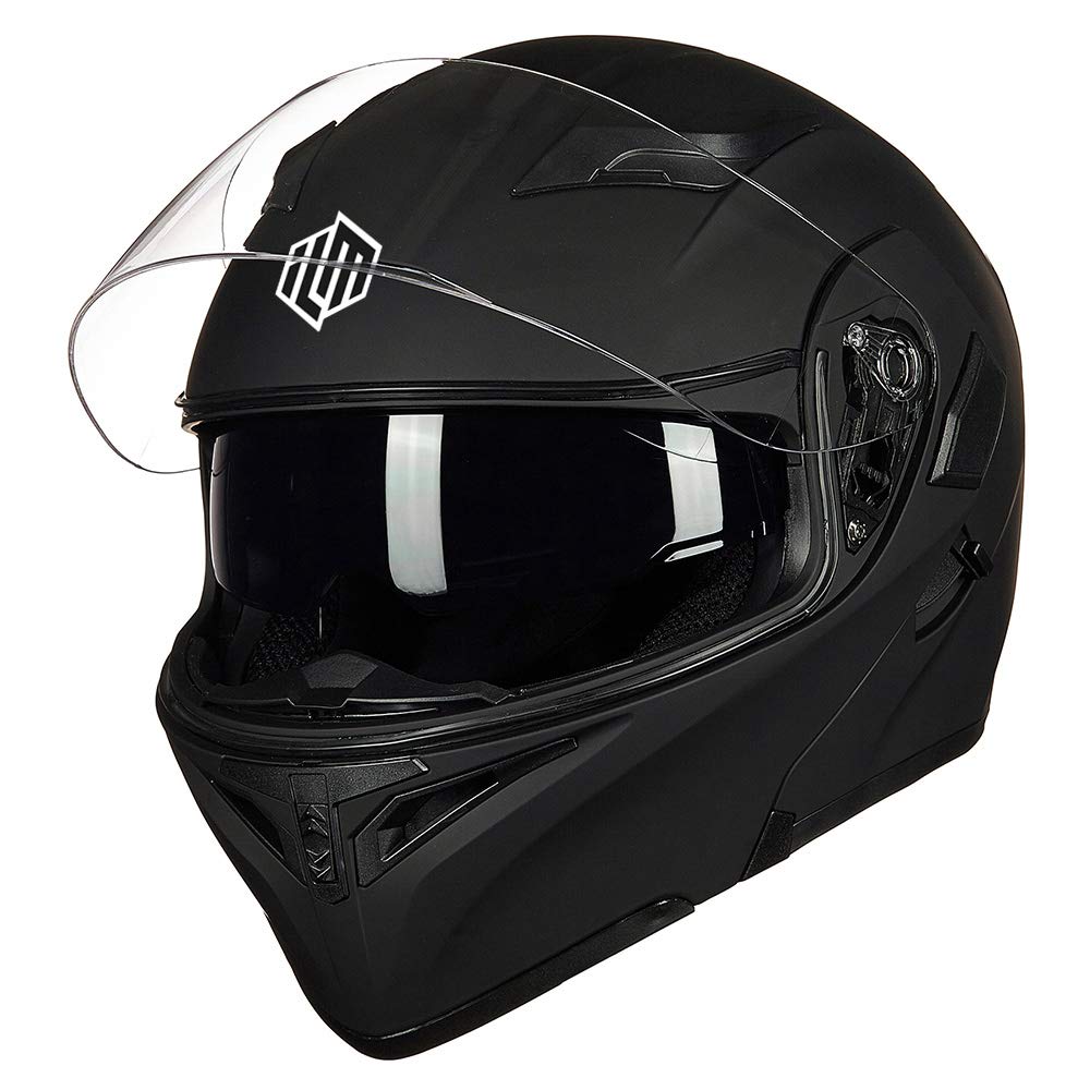 Motorcycle Dual Visor Flip up Modular Full Face Helmet DOT A883