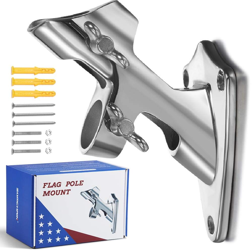 Flag Pole Bracket, 316 Marine Grade Stainless Steel N631594