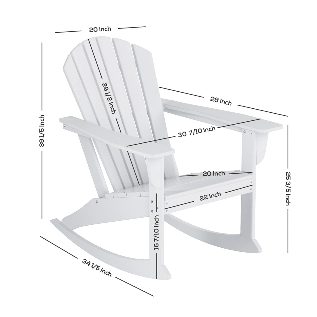 Navy Blue Poly Plastic Adirondack Rocking Chair X38140