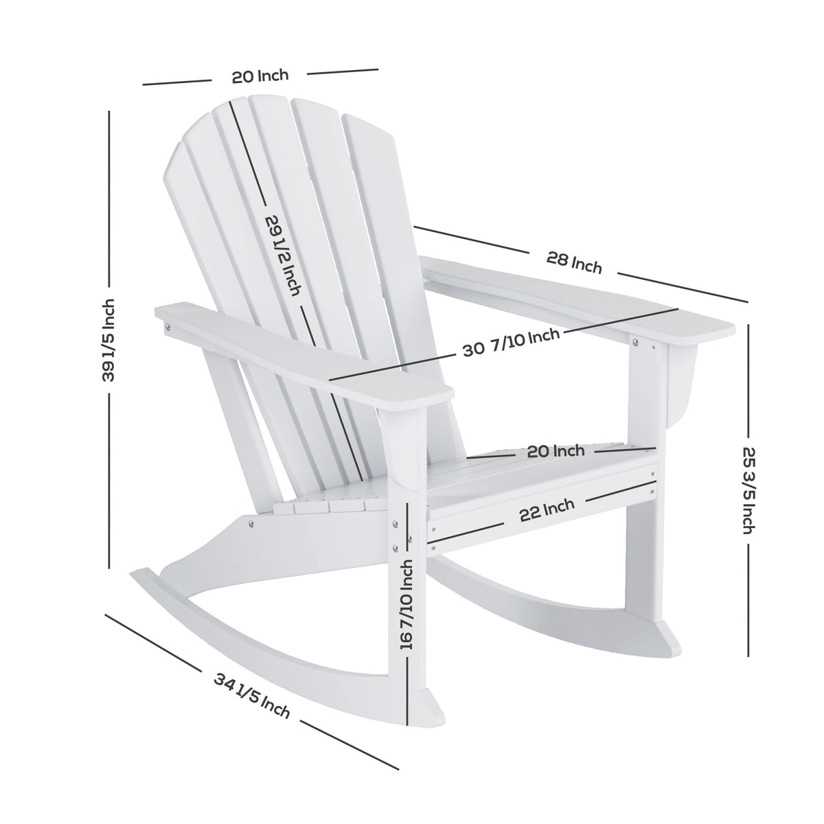 Navy Blue Poly Plastic Adirondack Rocking Chair X38140