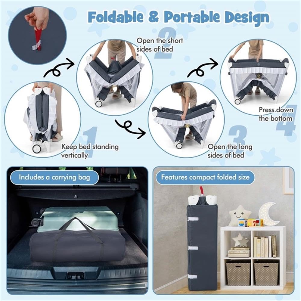 Portable Baby Crib with Bassinet and Changing Table P181358