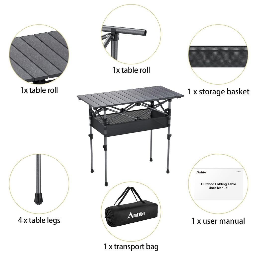 3ft Aluminum Roll Top Folding Camping Table R234626