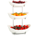 3 Tier Ceramic Fruit Bowl with Metal Stand F7986