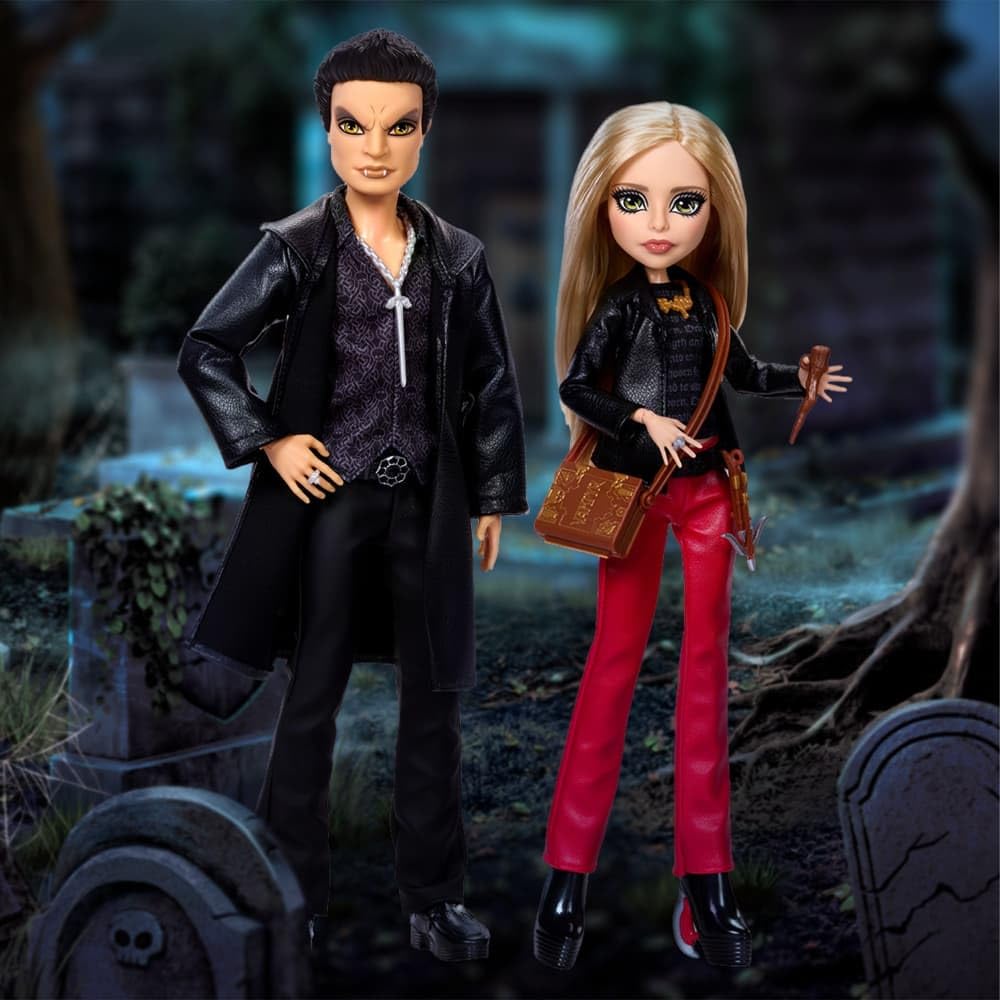 Buffy & Angel Dolls 2-Pack with Faux Leather Clothes A414870