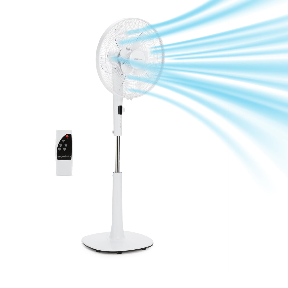 16-inch Quiet DC Motor Standing Floor Fan with Remote, White B413628