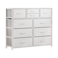 White 10 Drawer Fabric Dresser H989863