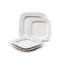 Ceramic Square Dinner Plates Set of 4, 10 & 12 Inch Embossed Salad Plates O976282
