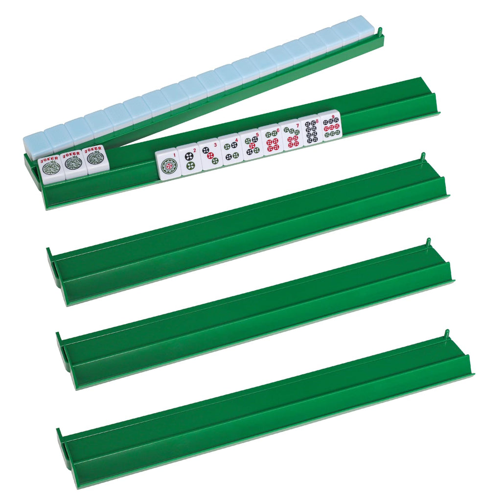Green Mahjong Racks with Pushers 4 PCS Z4564