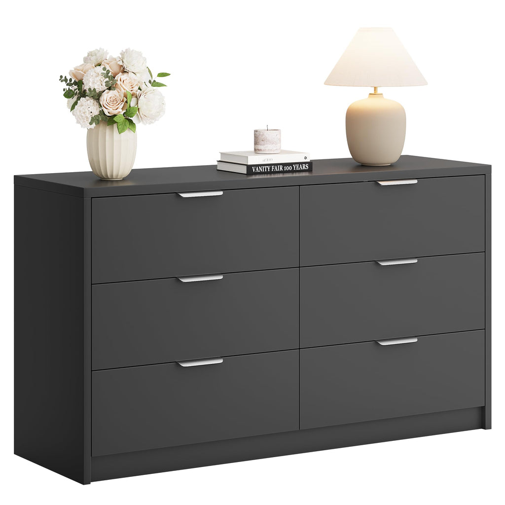 53" Wide 6 Drawer Wood Dresser H759