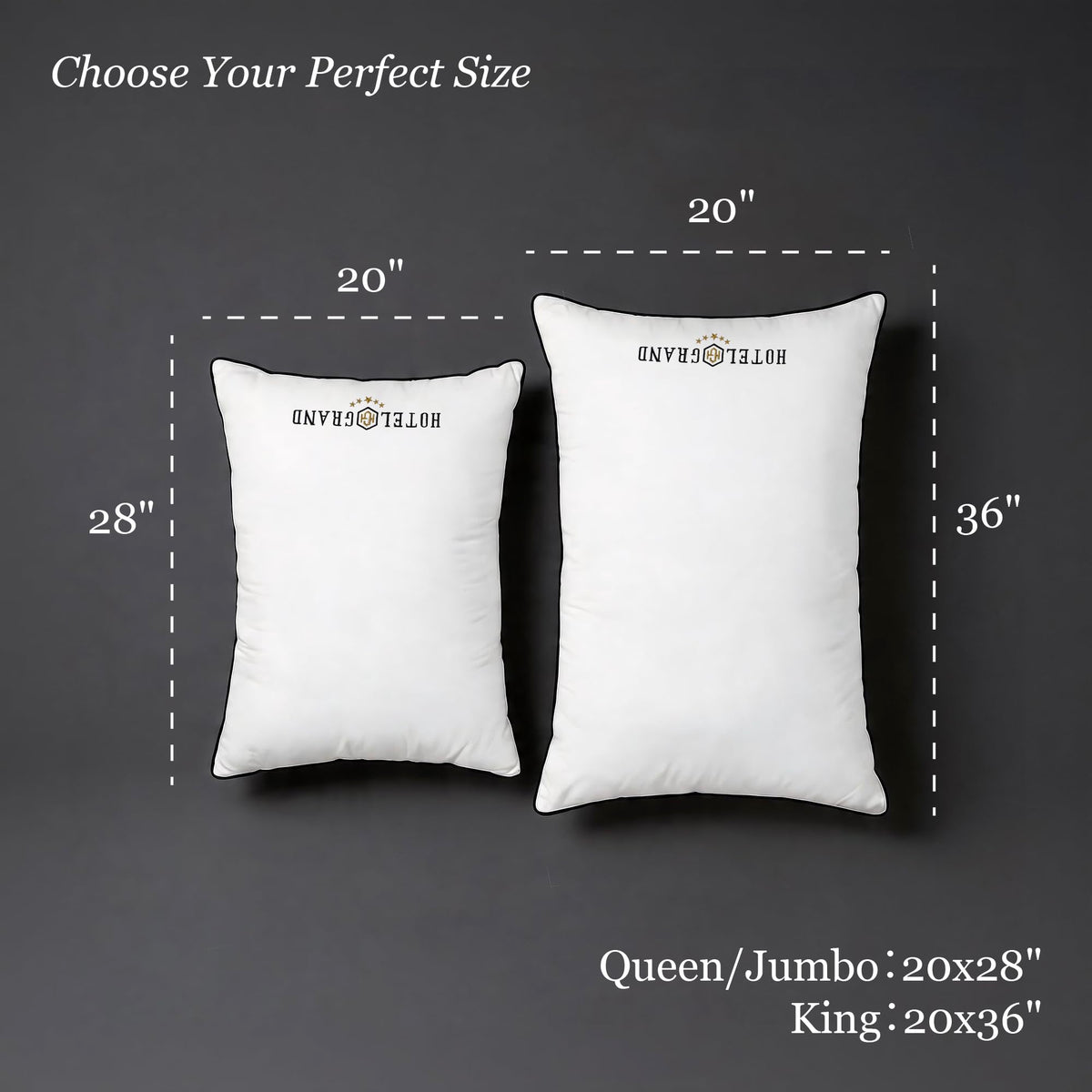Queen Size Down Alternative Pillows Set of 2 V53624