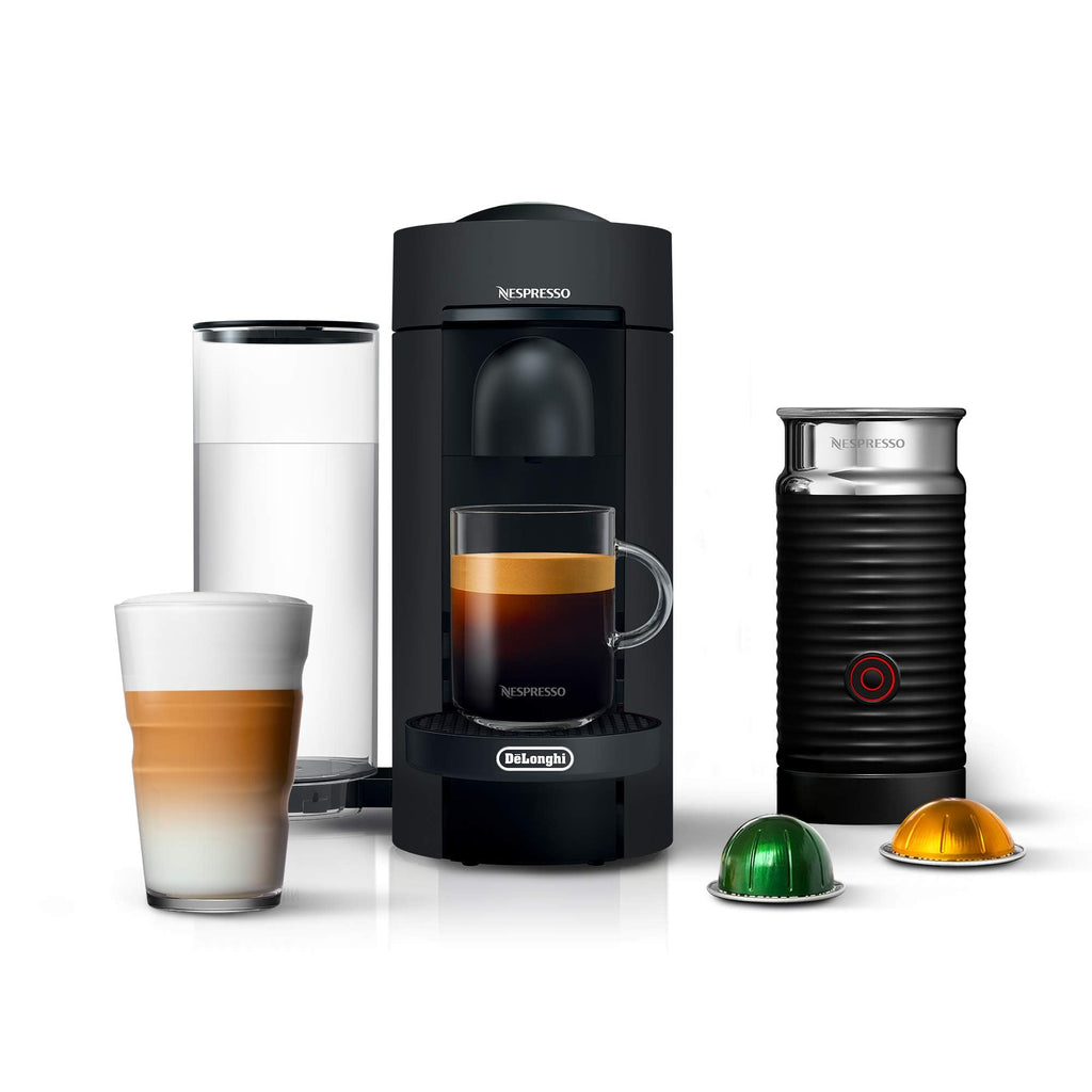 Matte Black Coffee Machine with Milk Frother R17324