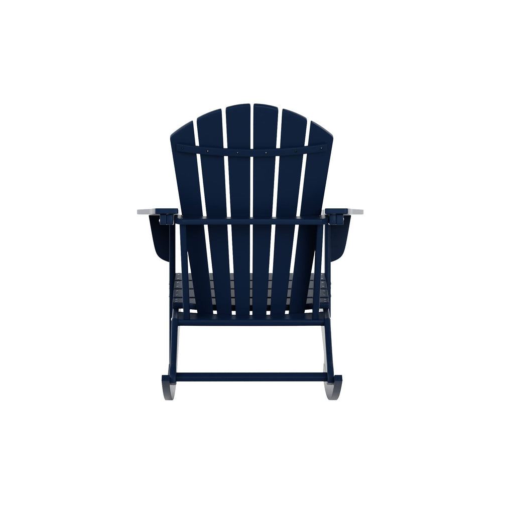Navy Blue Poly Plastic Adirondack Rocking Chair X38140