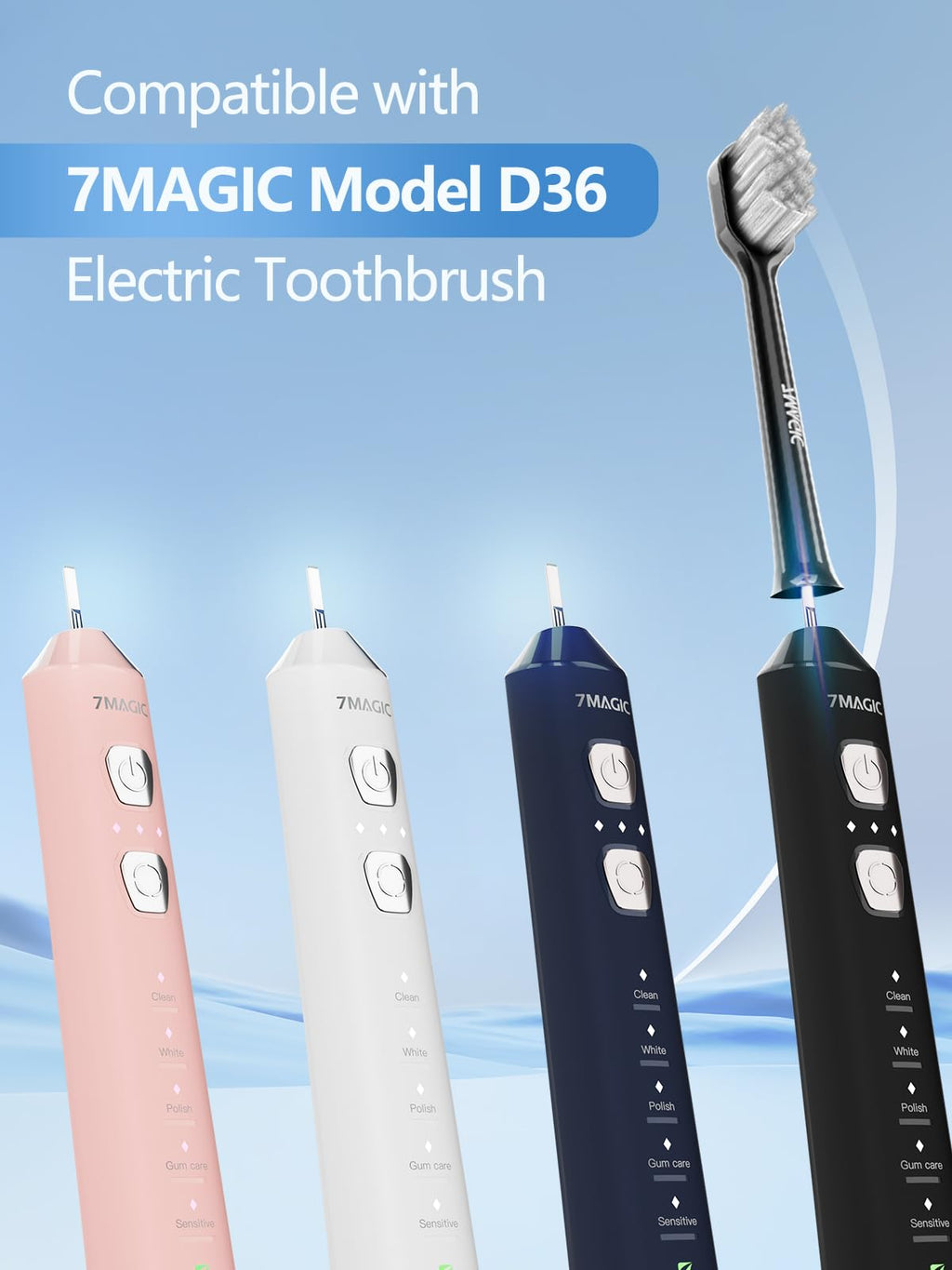 Electric Toothbrush Replacement Brush Heads 2-Pack Black V584335