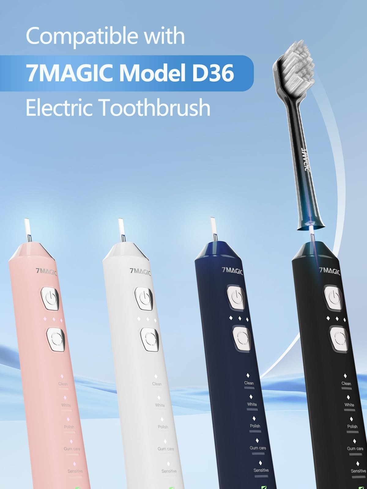 Electric Toothbrush Replacement Brush Heads 2-Pack Black V584335