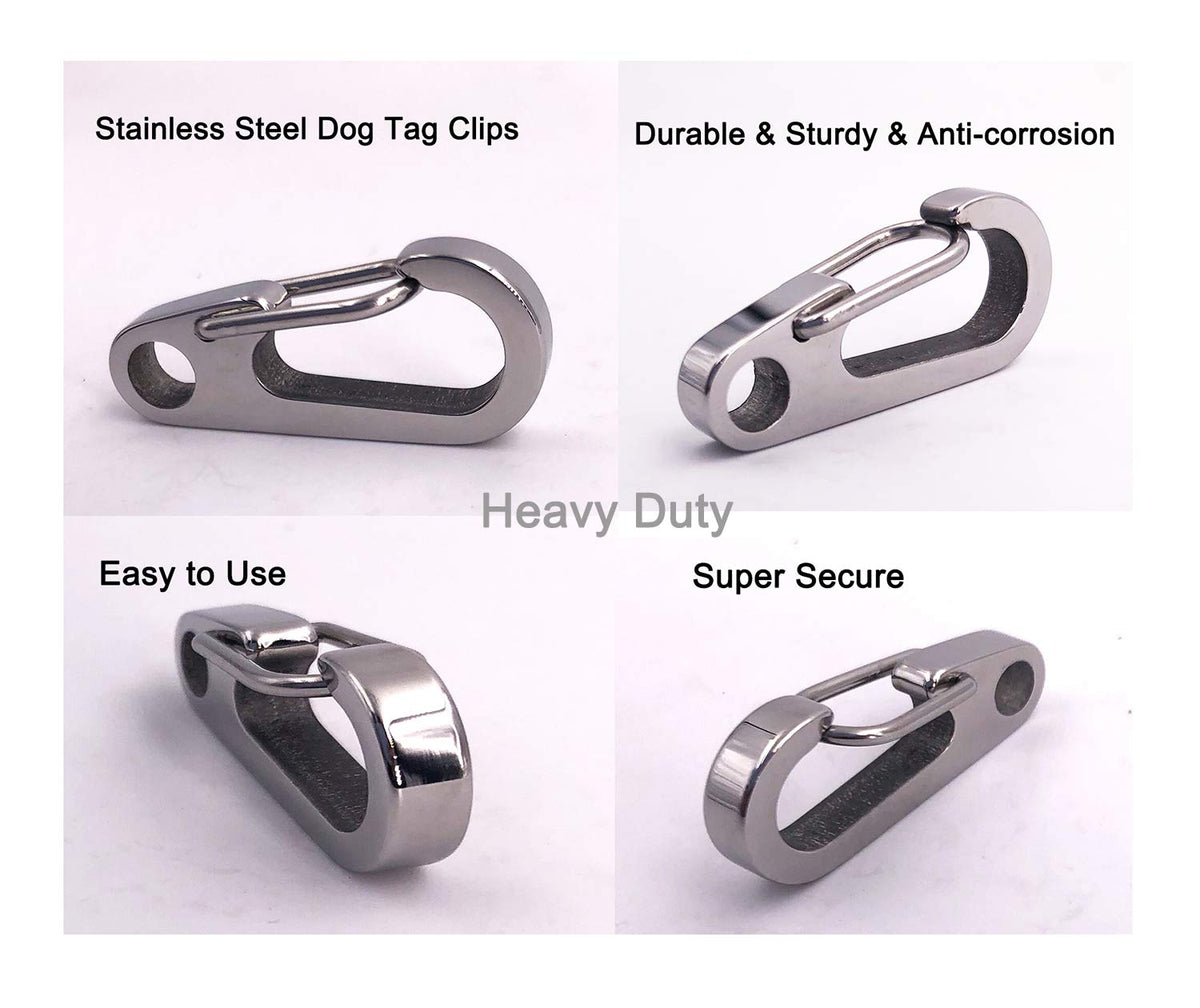 2 Pack Stainless Steel Dog Tag Clips O817897