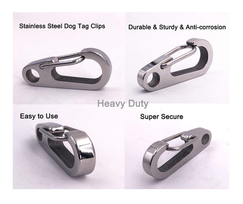 2 Pack Stainless Steel Dog Tag Clips O817897