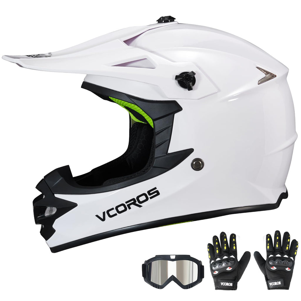 Kids Dirt Bike Helmet Set with Goggles Gloves I1224
