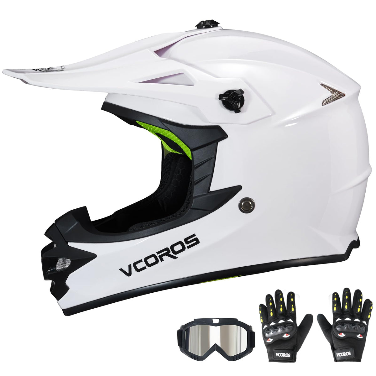 Kids Dirt Bike Helmet Set with Goggles Gloves I1224
