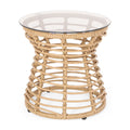 Outdoor Wicker Side Table Light Brown Z668778