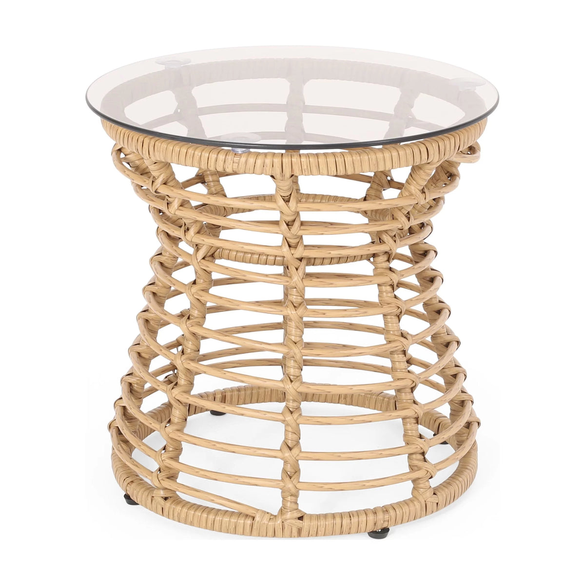 Outdoor Wicker Side Table Light Brown Z668778