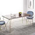 Walnut and Brass Dining Table A557