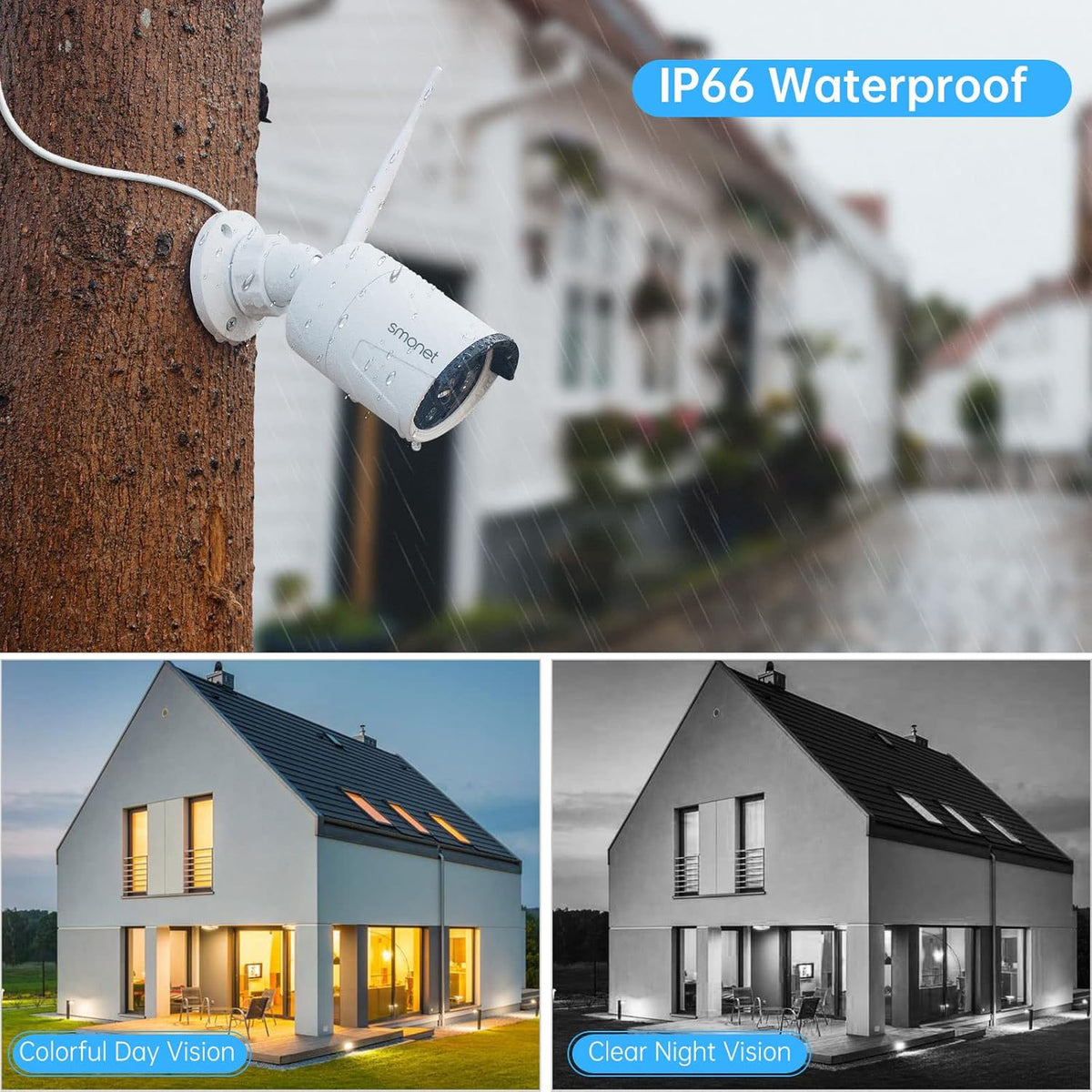 3MP Wireless Security Camera System with Audio, 8CH NVR Kits, 4pcs 3MP Indoor Outdoor WiFi IP Cameras, Night Vision, AI Human Detection Q303