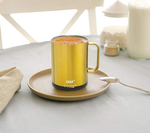 Gold 14 oz Self-Heating Coffee Mug with Lid B919