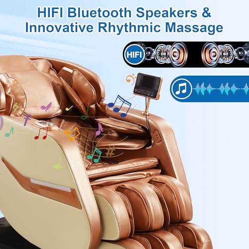 Zero Gravity SL-Track Shiatsu Full Body Massage Chair with Body Scan, Waist Heating, Bluetooth, Foot Rollers, 32 Airbags & Extended Footrest T182628