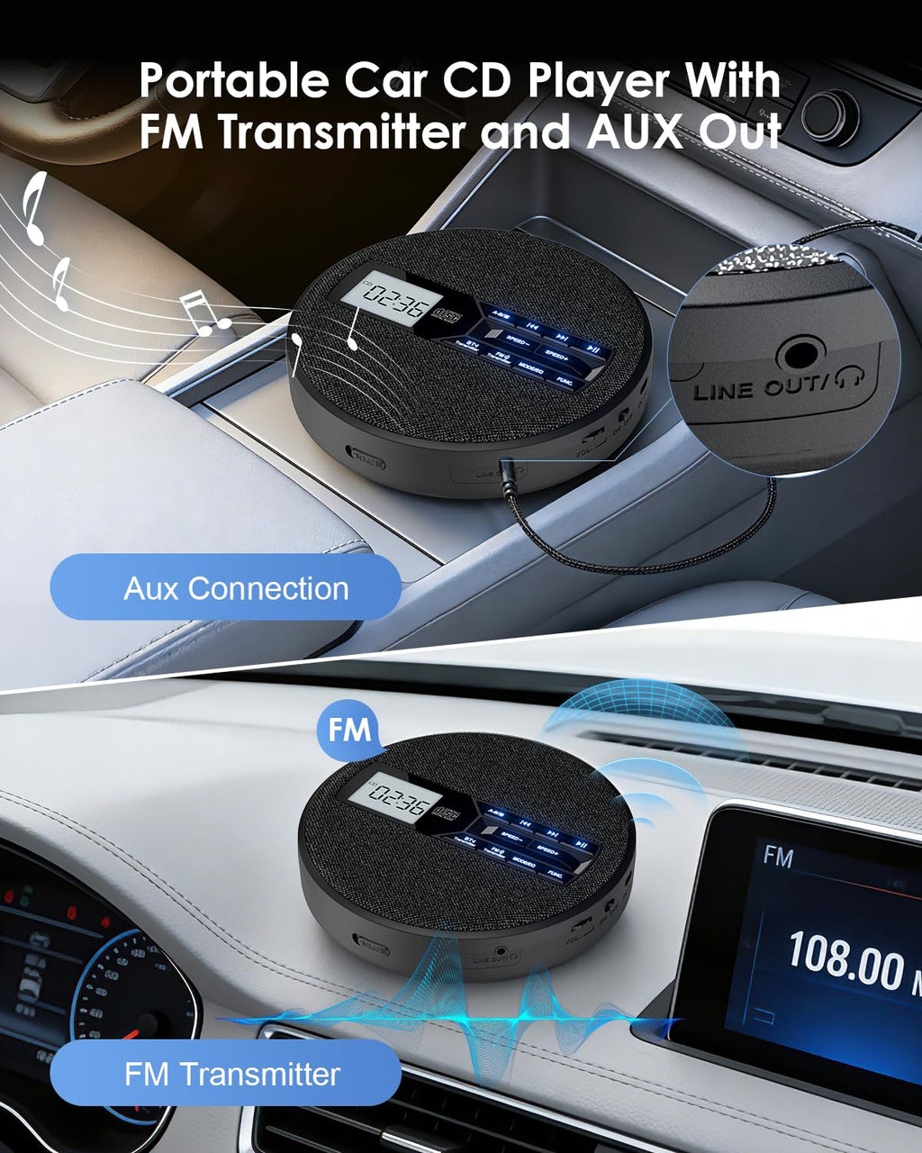 Portable CD Player with Bluetooth & FM Transmitter X191