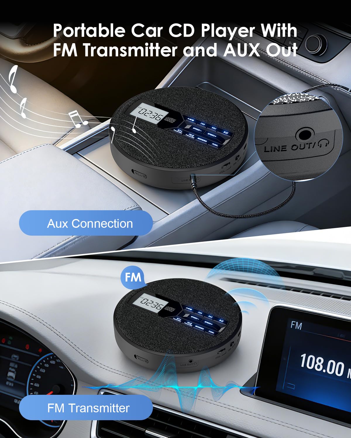 Portable CD Player with Bluetooth & FM Transmitter X191