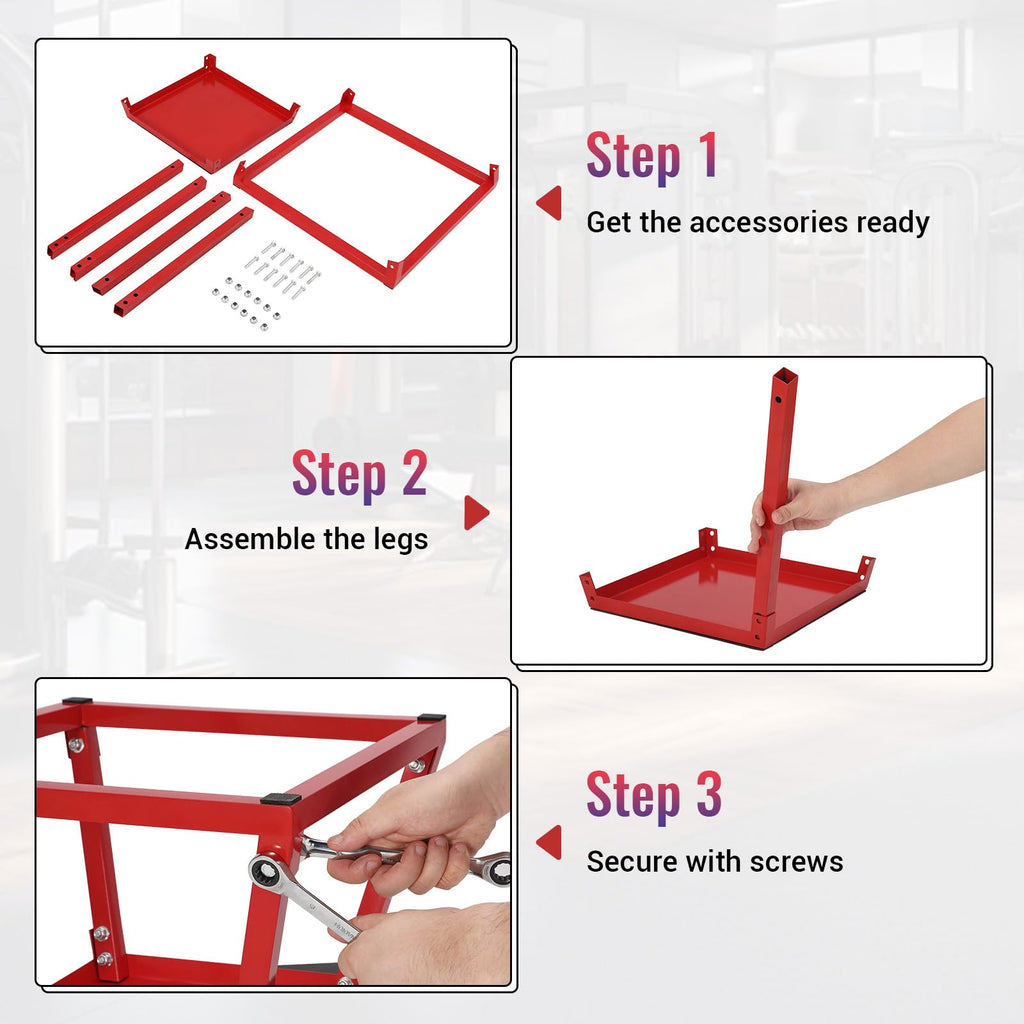 Steel Jump Box Set with Non-Slip Rubber Pad E2488