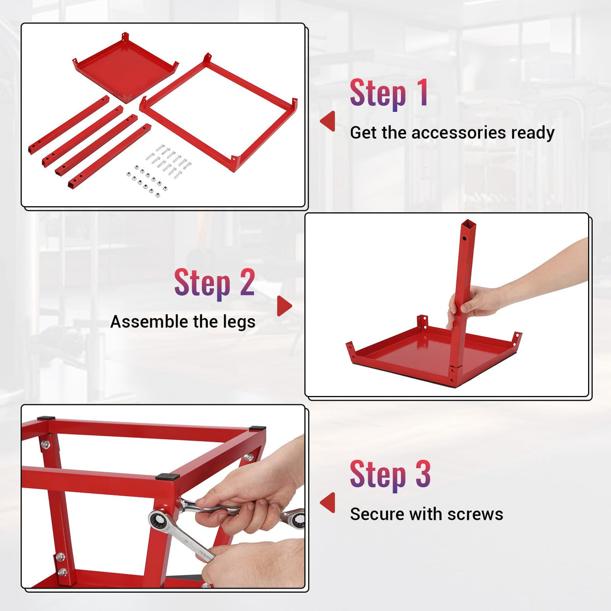Steel Jump Box Set with Non-Slip Rubber Pad E2488