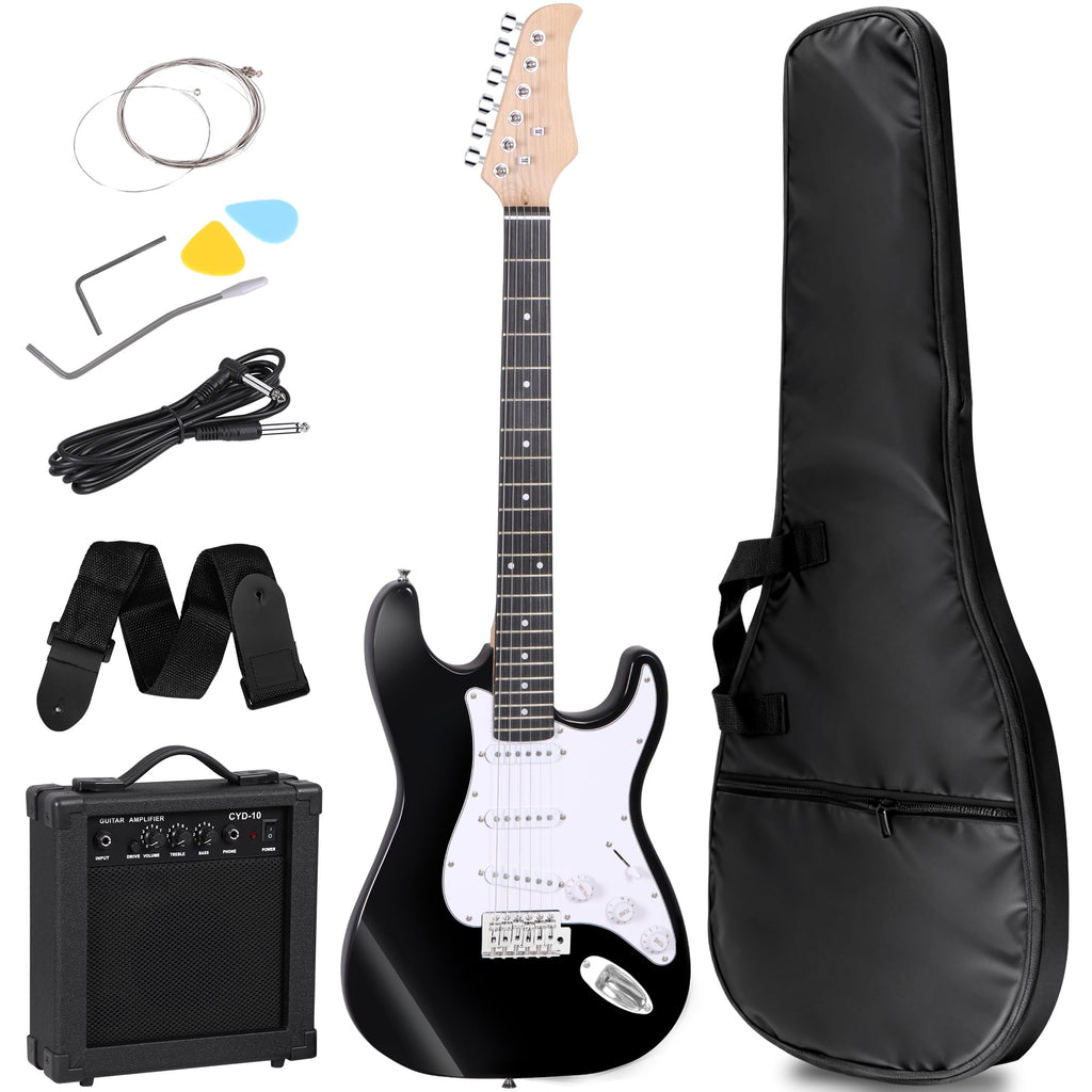39 Inch Full Size Electric Guitar Kit with Strap, Amp, Case Bag and Strings B6836