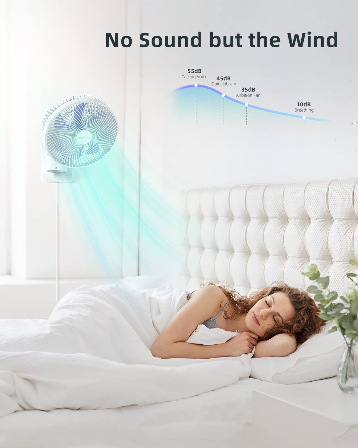 10'' Wall Mount Fan with Light and Remote Control D534786