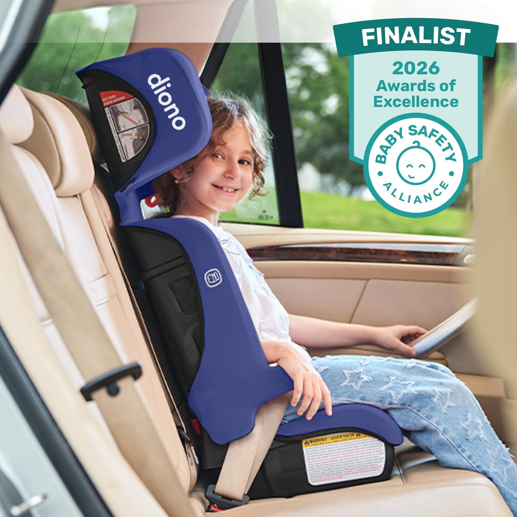 Foldable High Back Booster Seat, 40–100 lbs, Blue F552165