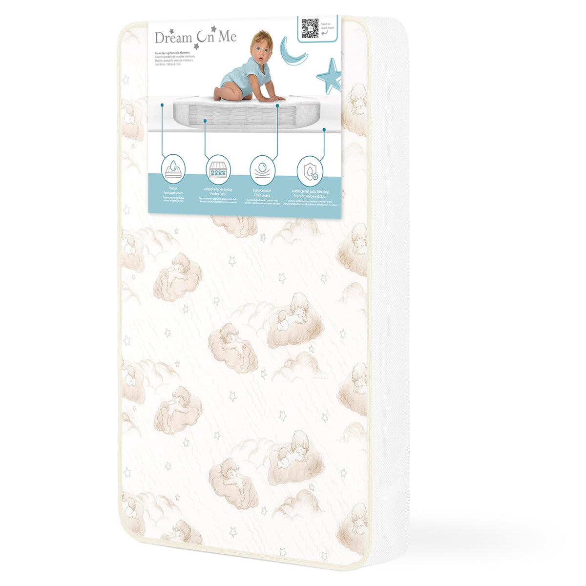 2-in-1 Dual-Sided Mini Crib Mattress X769