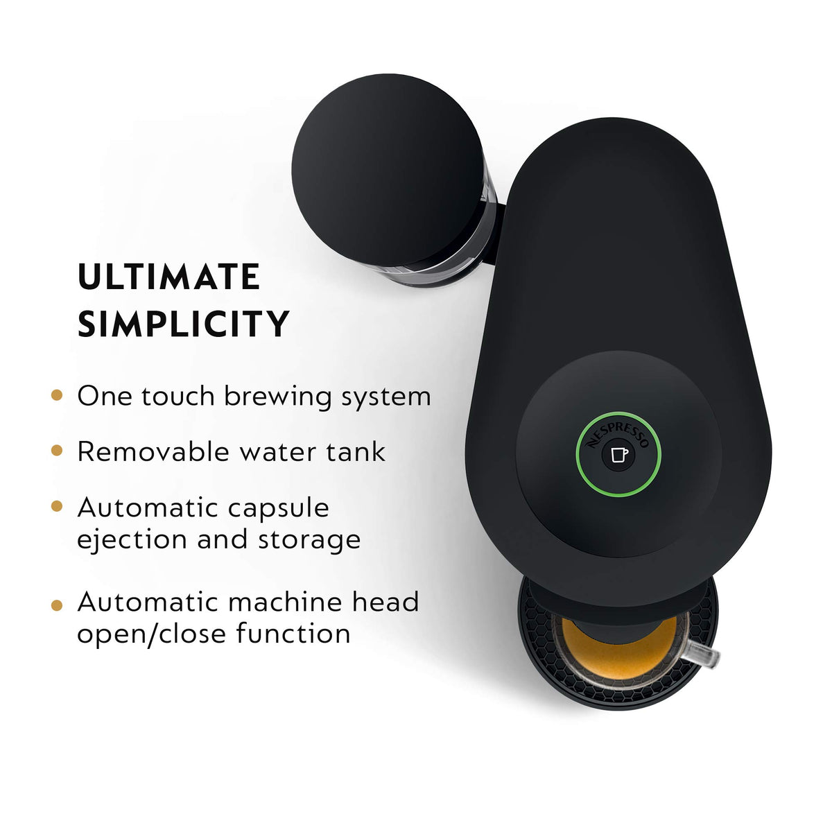 Matte Black Coffee Machine with Milk Frother R17324