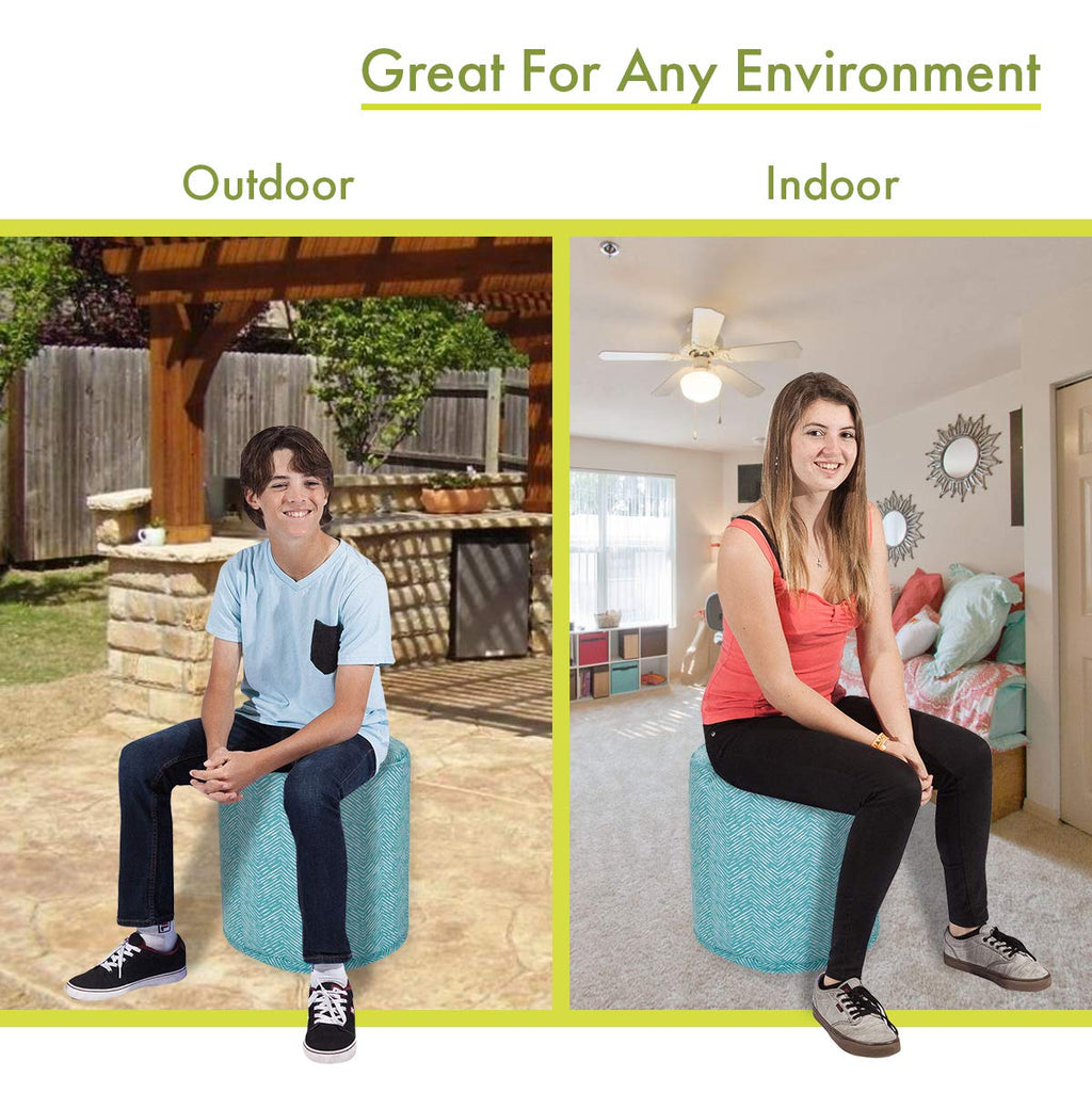 Teal Indoor/Outdoor Bean Bag Ottoman Pouf Z7780