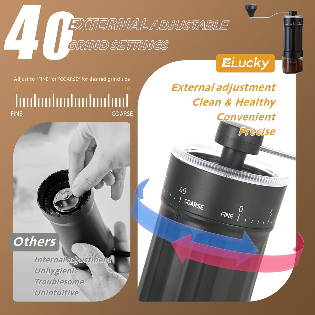 Manual Coffee Grinder with Ceramic Conical Burr L95788