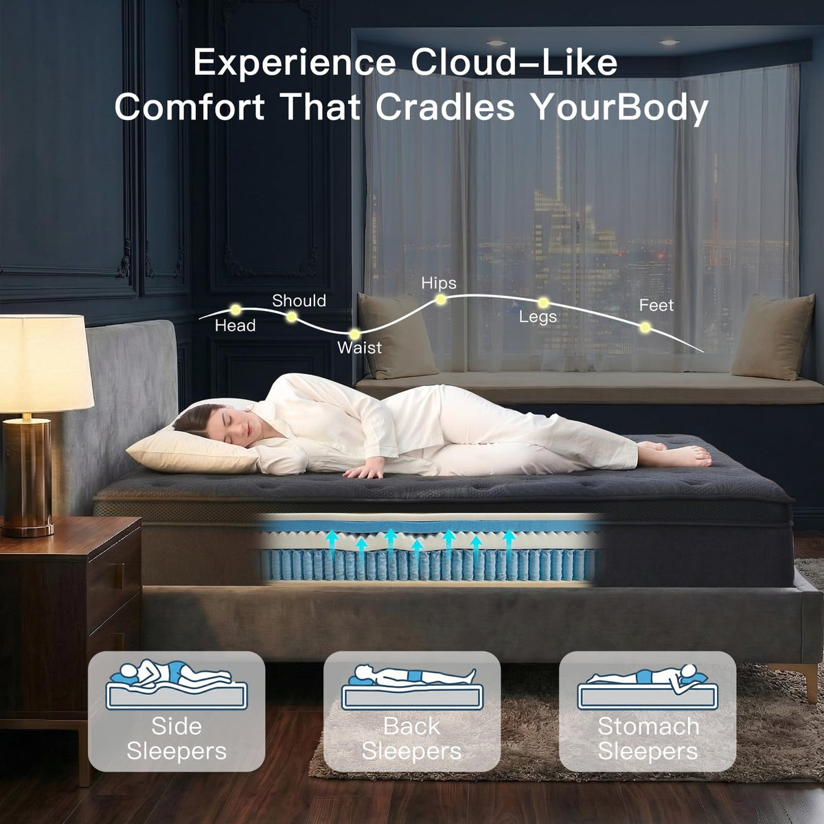 Full Size 12 Inch Memory Foam Hybrid Mattress T481372