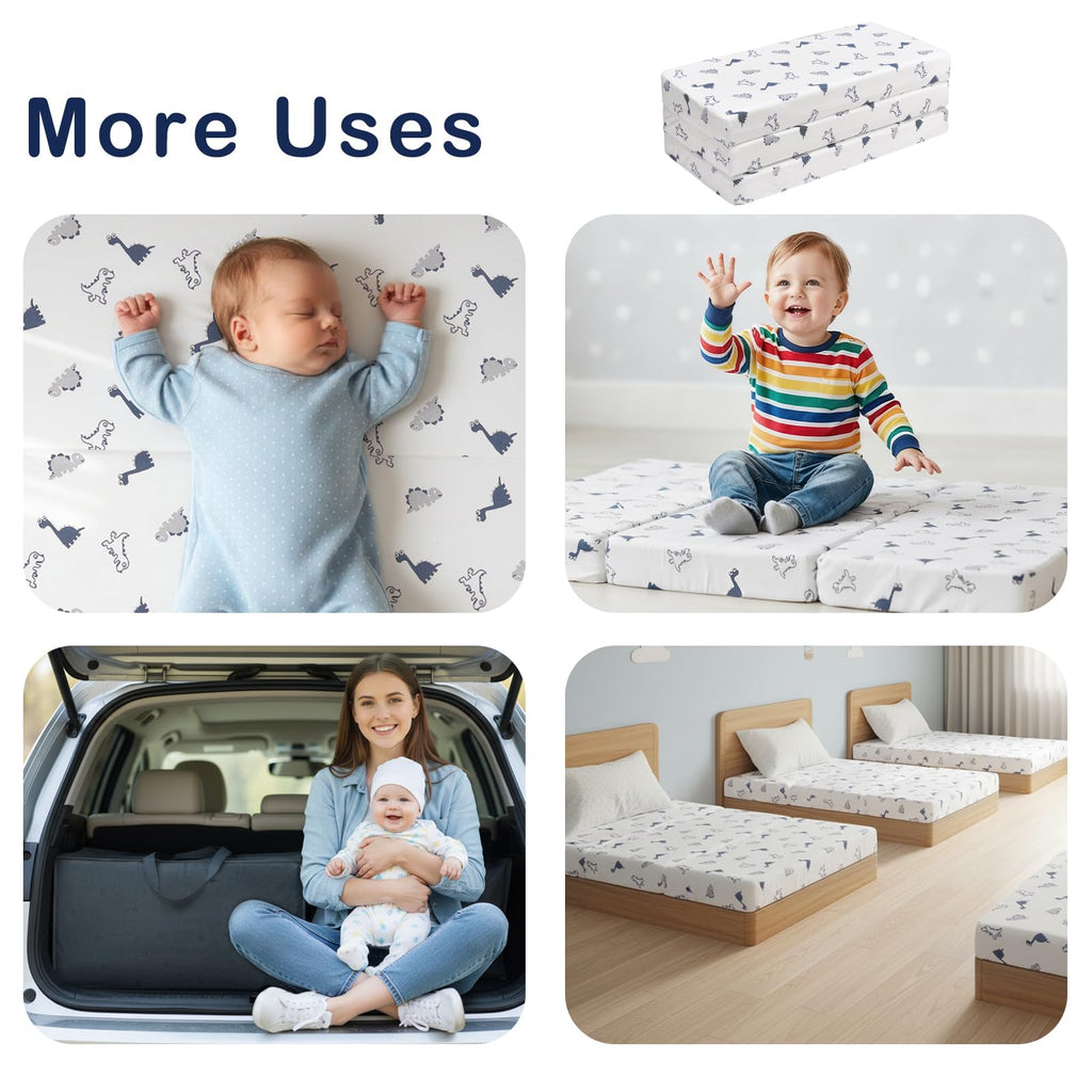Trifold Pack and Play Mattress 38'' x 26'' x 3'' Memory Foam V18912