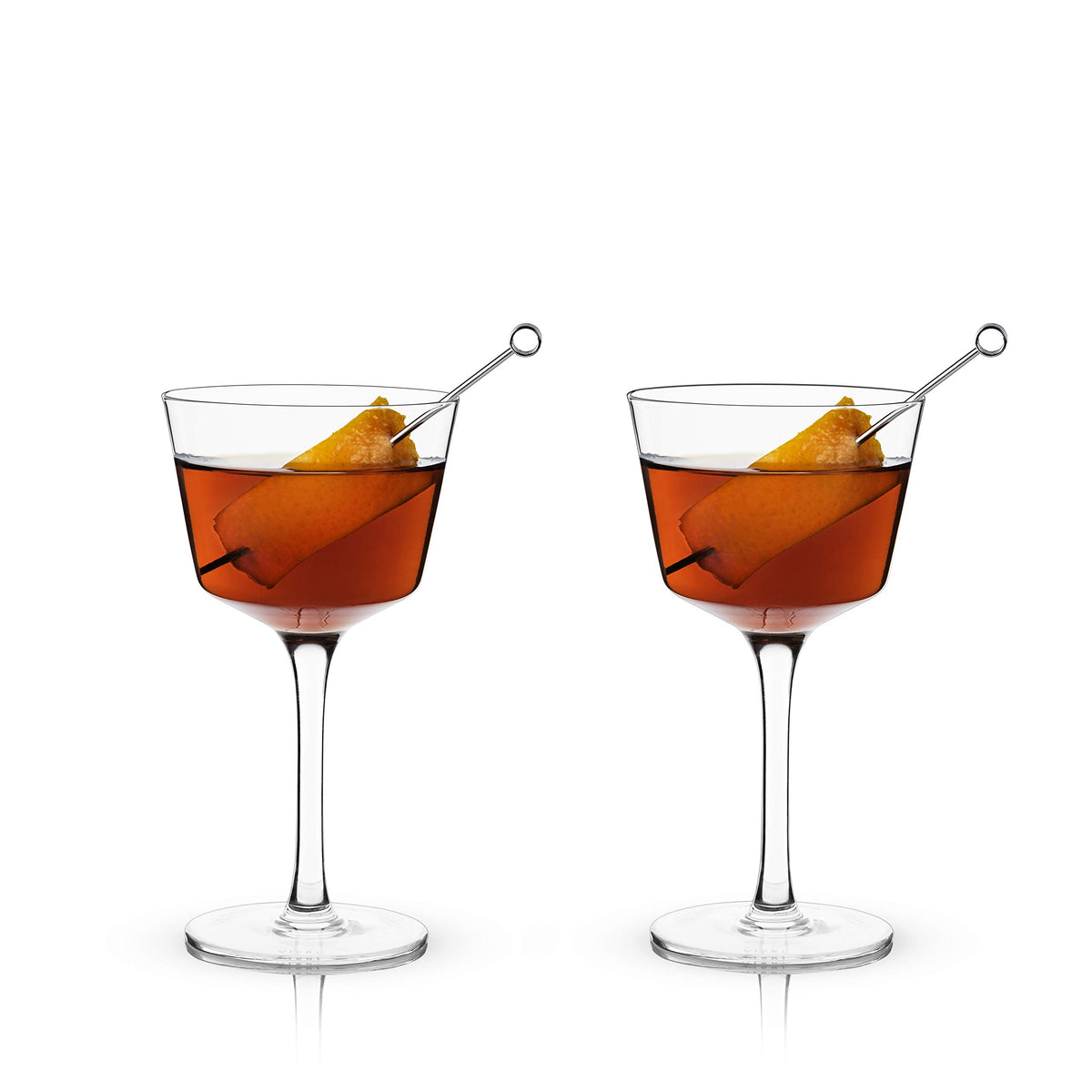 Stemmed Crystal Cocktail Glasses Set of 2 F7350
