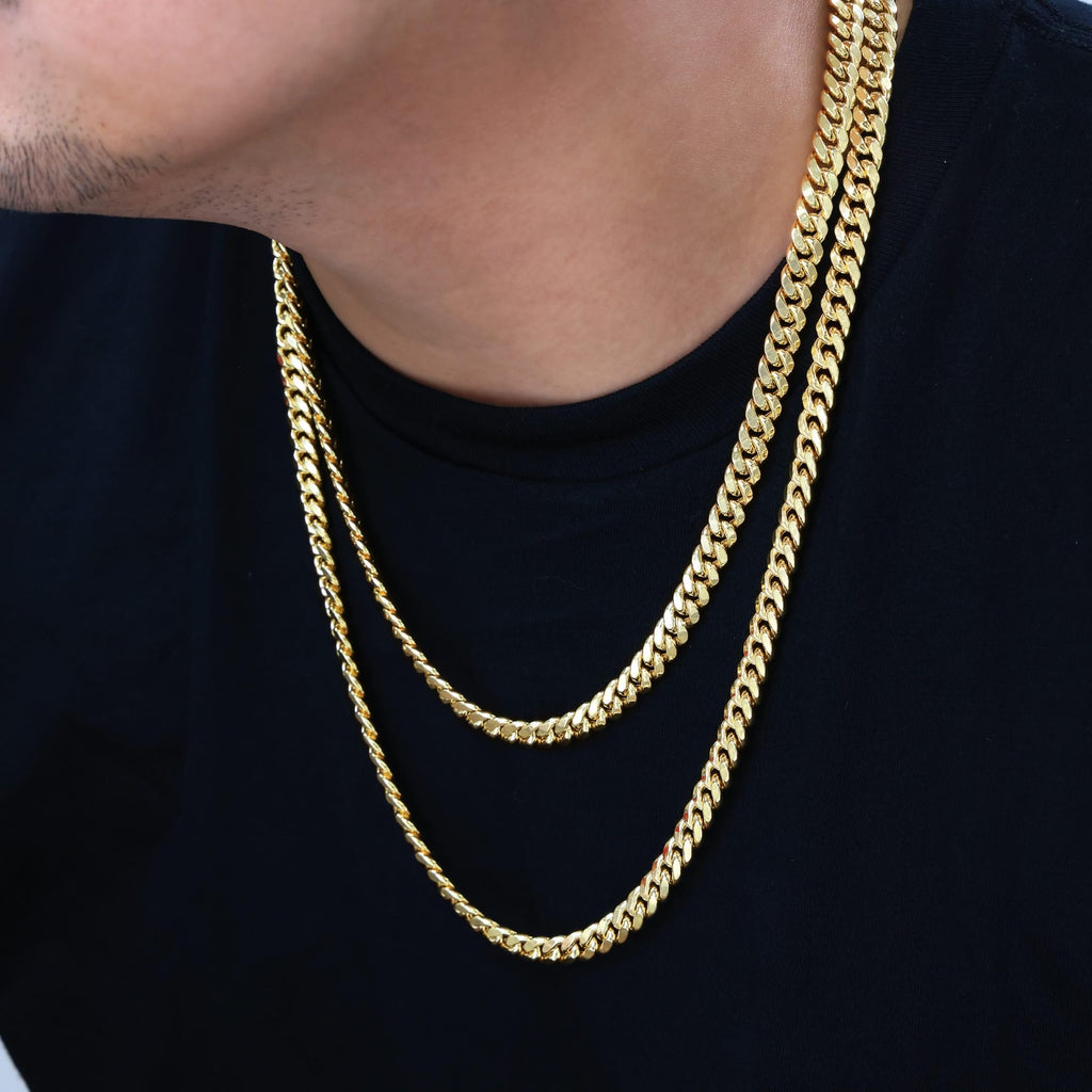 10K Yellow Gold Cuban Link Chain Necklace P817