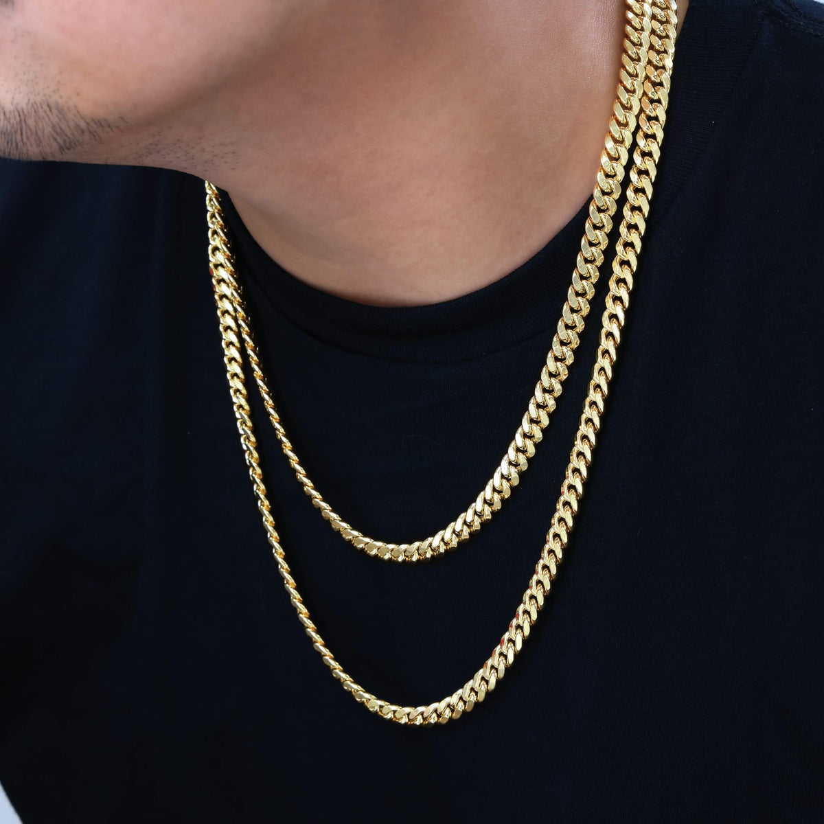10K Yellow Gold Cuban Link Chain Necklace P817