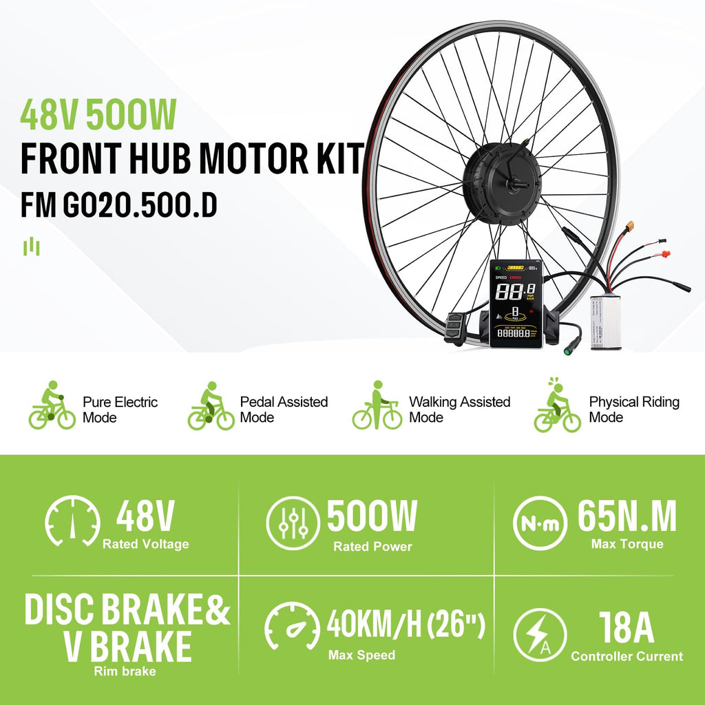 48V 500W Front Wheel Hub Motor Ebike Conversion Kit with Battery S198617