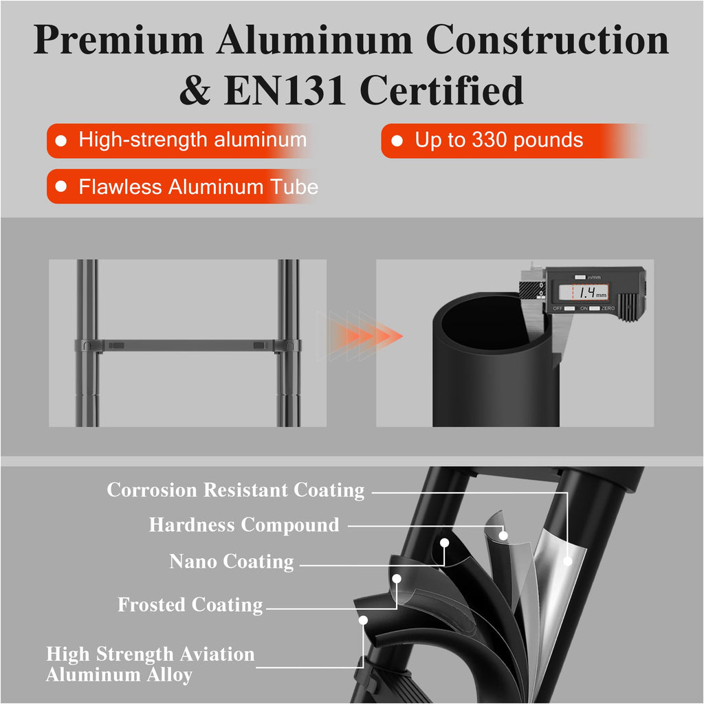 8.5 FT 330 Lbs Aluminum Telescoping Ladder J85976