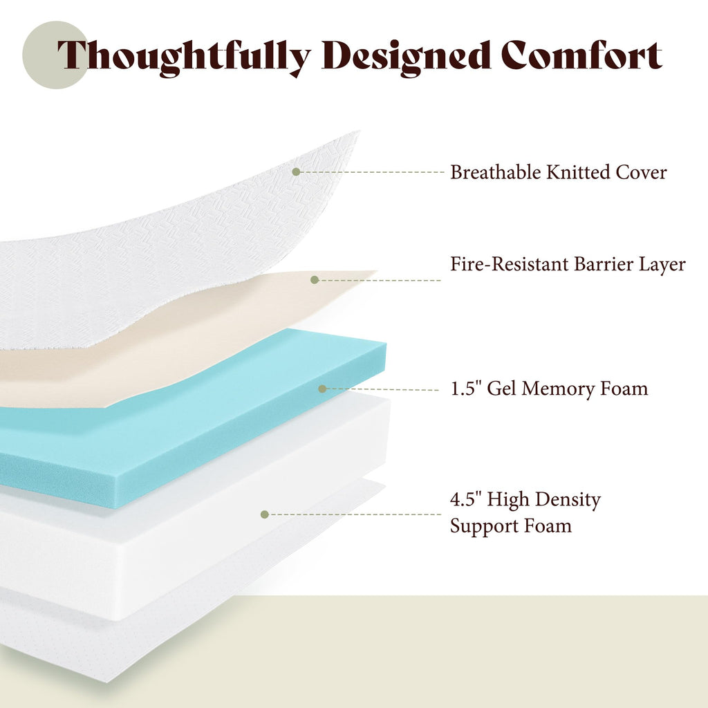 6" Full Tri-Fold Memory Foam Mattress K15425