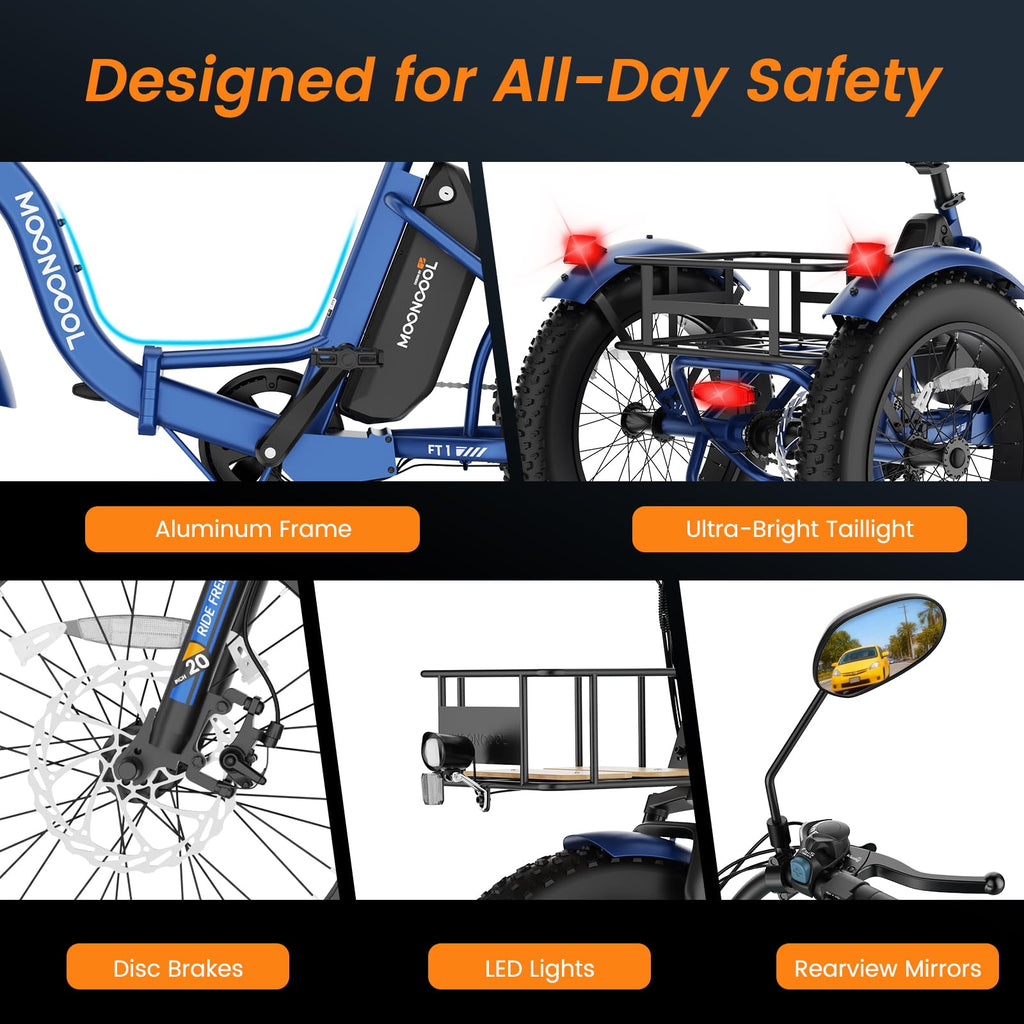 Electric Tricycle for Adults 500W 20" Fat Tire Y78480