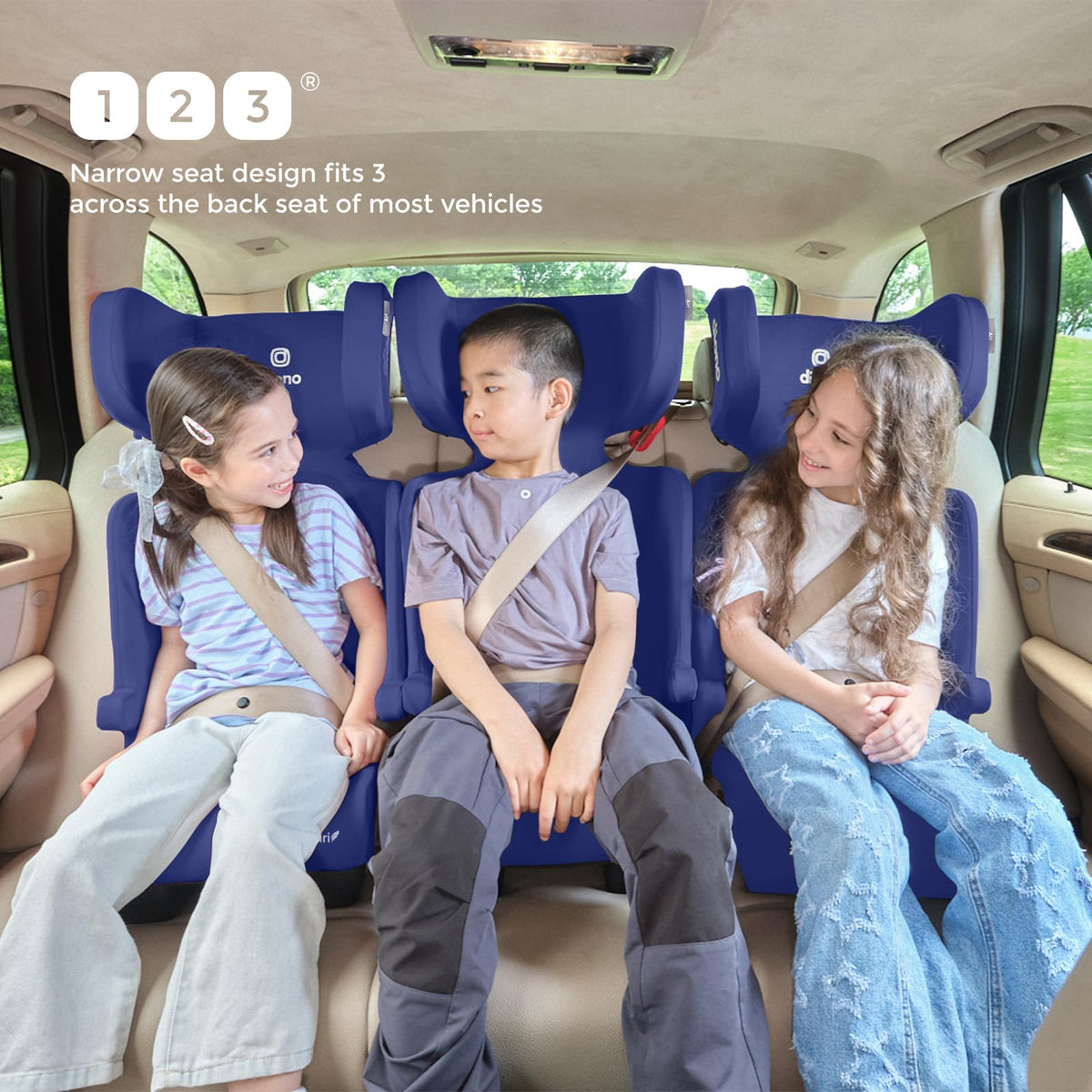 Foldable High Back Booster Seat, 40–100 lbs, Blue F552165