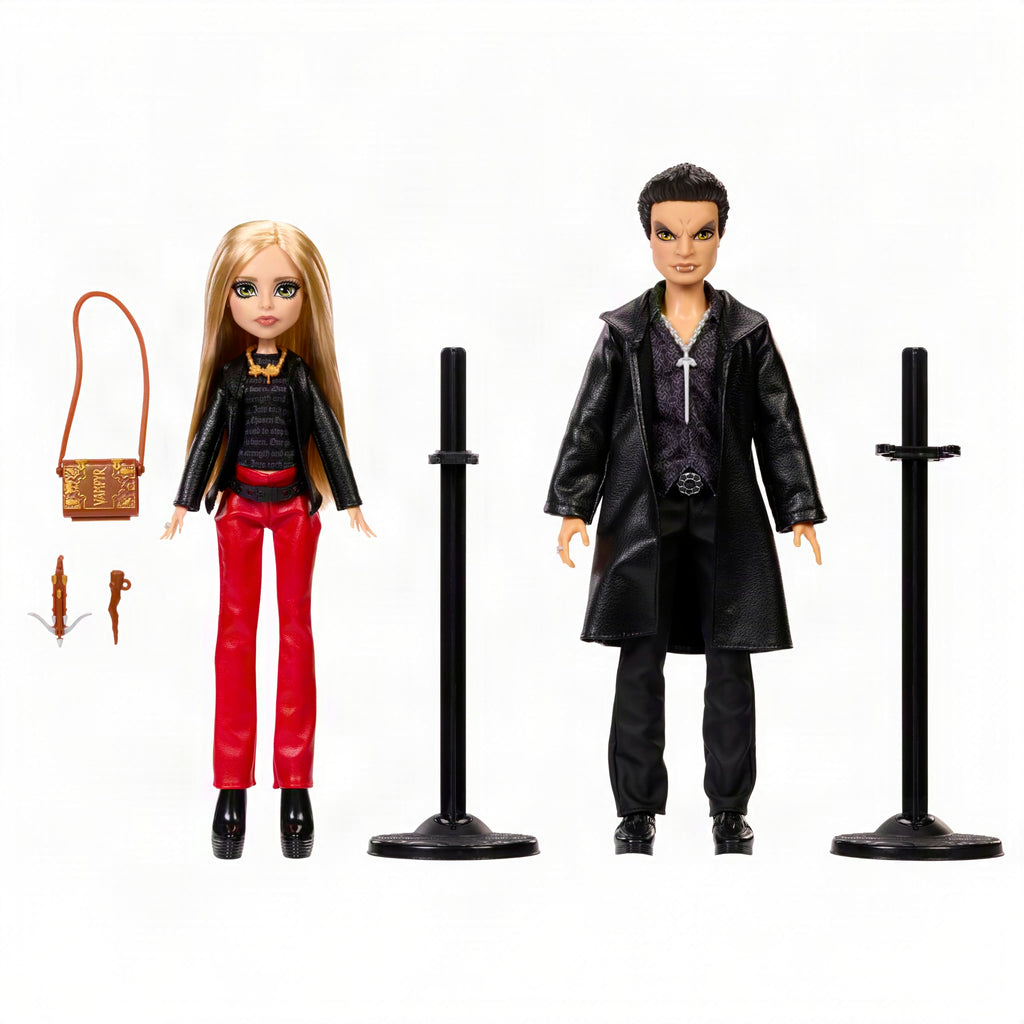 Buffy & Angel Dolls 2-Pack with Faux Leather Clothes A414870